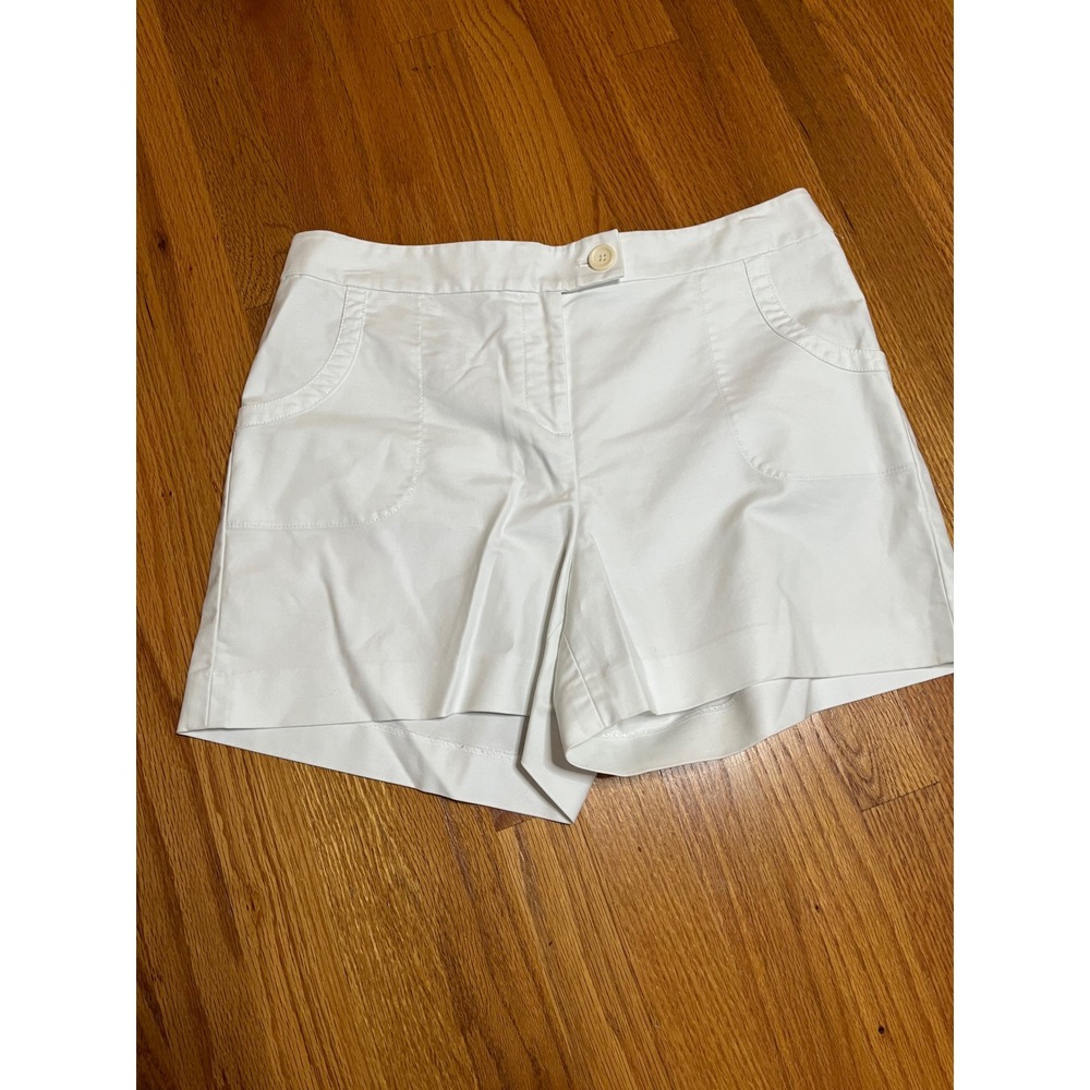 Loft  White Shorts High Waist Dressy Casual   Summer Ladies Size 8 4" inseam